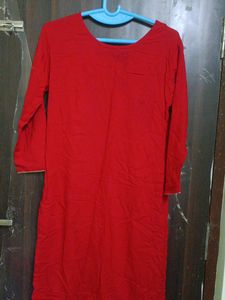 Good Quality Rayon Fabric Red Kurti