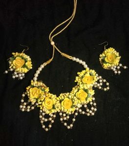 Floral Haldi Jewelry Set