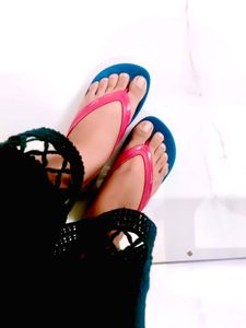 Pink &amp; Navy Flip Flops