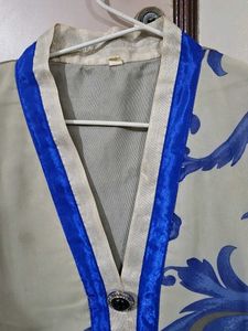 Elegant Blue Patterned Tunic