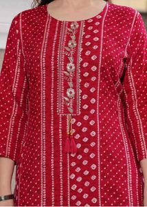 Red Printed Kurti