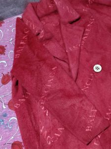 Burgundy Balenciaga Coat