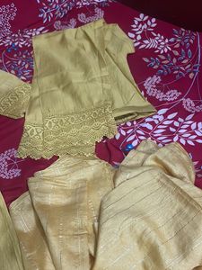 New Mustard Kurta Set With Dupatta