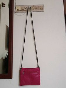 Pink Crossbody Leather Bag