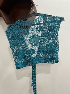 Crochet Blue Shrug