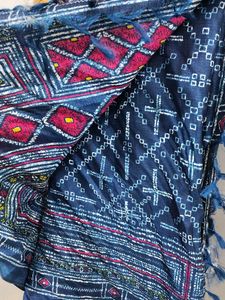 Boho Diamond Print Dupatta with Tassels