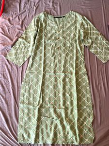 Green Printed Kurta