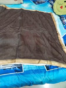 Preety Brown N White Saree