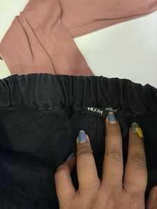 Pink Top &amp; Black Cargo Pants