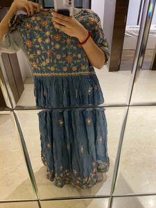 blue gown with dupatta