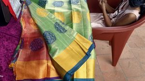 Green &amp; Blue Saree