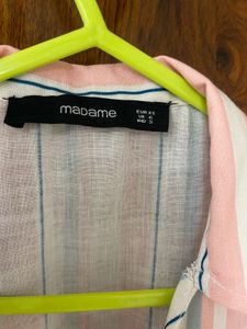 Striped Tie-Front Crop Top