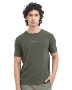 Rare Rabbit Olive Regular Fit T-Shirt, XL SIZE