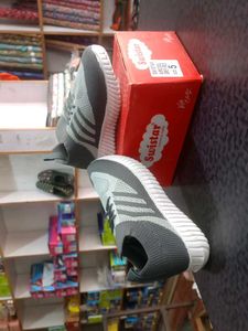 Stylish Grey &amp; White Sneakers