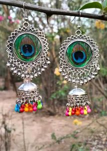 Peacock Jhumka Earrings