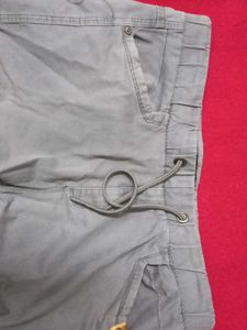 Gray Cargo Pants With waist chain