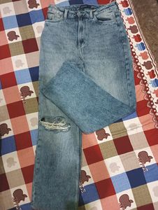 Tokyo Talkies Brand Wide Leg Blue Jeans