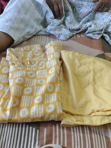 Yellow Printed Kurta Set