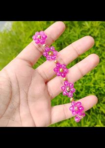 Pink Floral Beaded Bracelets