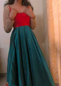 Heavy Wedding Mirror Work Gown