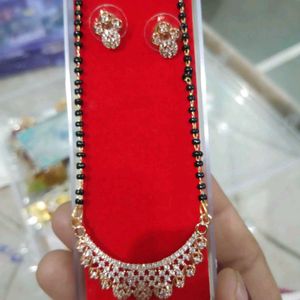 Elegant Mangalsutra Necklace &amp; Earrings Set