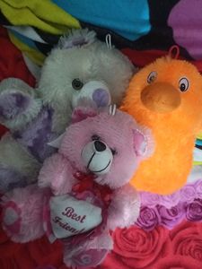 Soft Toys 2teddy And 1 duck