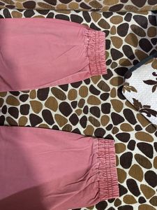 Peach Pink Cotton Pants