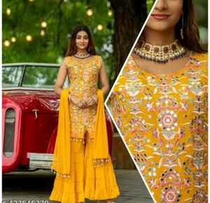 Gorgeous Mustard Sharara Suit 🧡