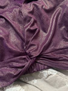 Purple metallic Front Knot Top
