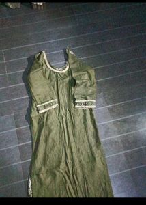 Olive Green Embroidered Kurta Set