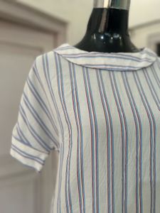 Striped Blouse with Collar