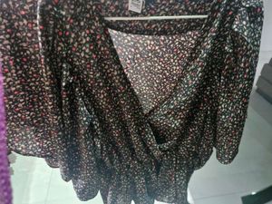 Floral Wrap Top