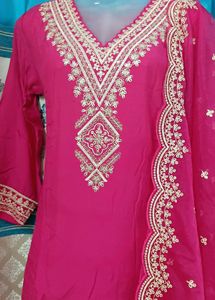 Partwear Pink Dress Set With Heavy Dupatta