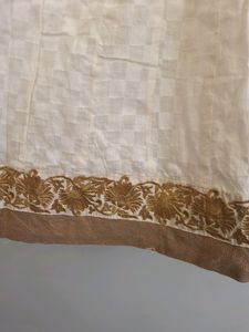 Embroidered Cream Anarkali Suit