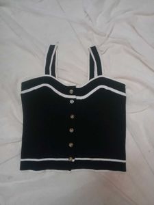 Black &amp; White Cropped Tank