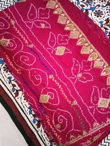 Pure Chanderi Silk Bandhej Saree