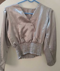 Elegant Silver Crop Top