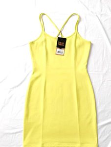 With Tag Lime Yellow Mini Dress