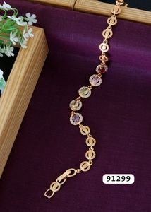 Elegant Gold-Tone Gemstone Bracelet