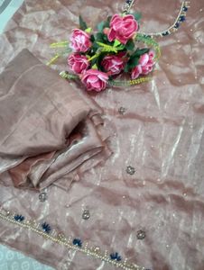 organza kurti brown 🤎 colour