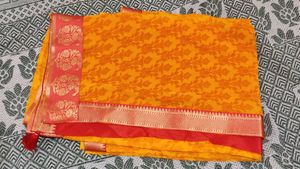 New Yellow  Border Saree