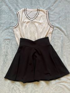 Shein V Waist Black Skirt