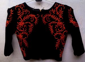 Festive wear Long Ethnic Skirt With Velvet Crop To