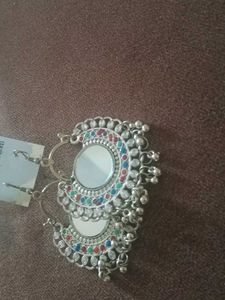 Mirror Jhumka Earrings