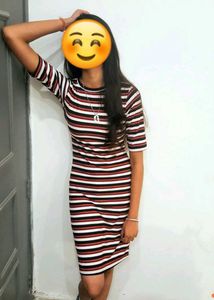 Striped Bodycon Midi Dress