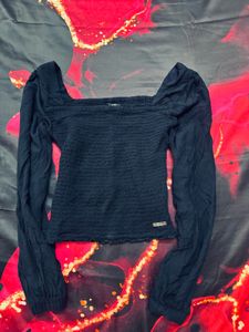 Chic Black Long Sleeve Top