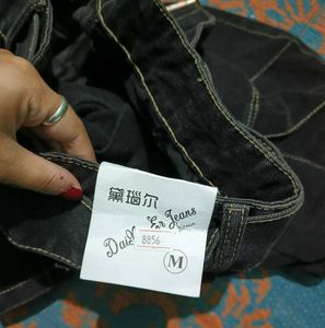 Black Denim Mini Skirt