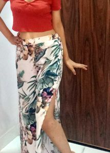 Side Slit Flated Tropical Pant