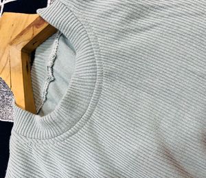 Light Blue Ribbed Top - Size S