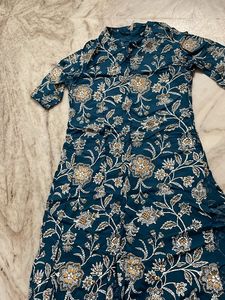 Floral Print Collar Neck Kurta